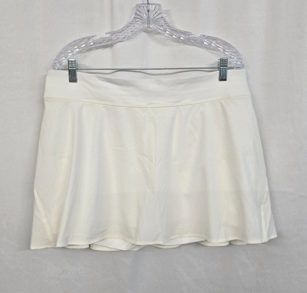 Lululemon Lightweight High Rise Tennis Skirt Women's 14 White BuiltIn Shorts NWT